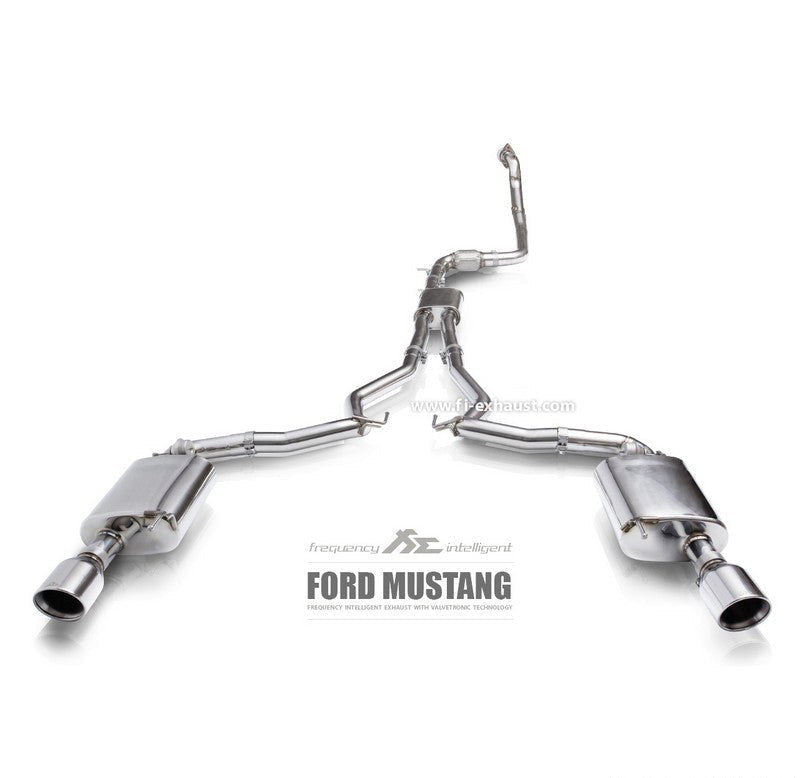 FI Exhaust Valvetronic Cat-back System For Ford Mustang MK6 GT 5.0 | Pre-Facelift | Quad Tips | 2015-2017 Cat Back